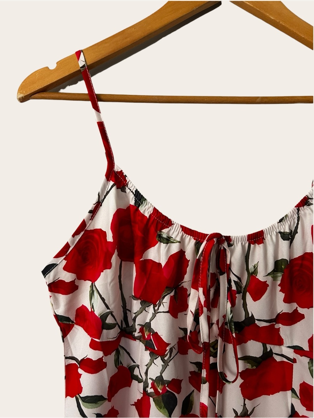 SHEIN Red & White Floral Slip Midi Dress - Picture 6 of 11